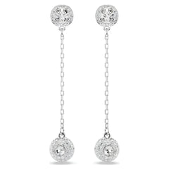 Swar*vski -Una Angelic drop earrings Round cut, White, Rhodium plated-5732273