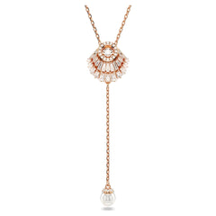 Swar*vski -Idyllia Y pendant Crystal pearl, Shell, White, Rose gold-tone plated-5680299
